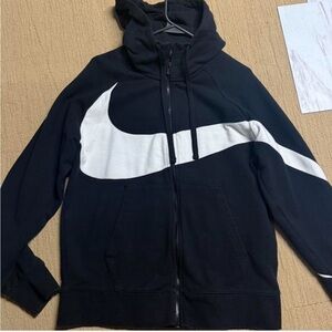 Nike Black Hoodie with White Swoosh